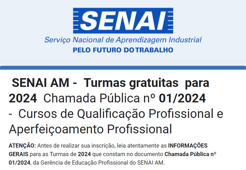 Senai cursos 2024