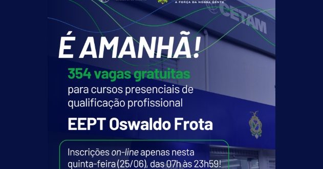 CETAM anuncia 354 vagas em 2026