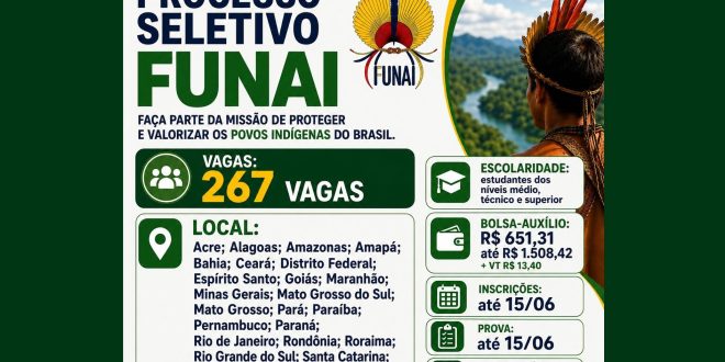 Funai processo seletivo 2026