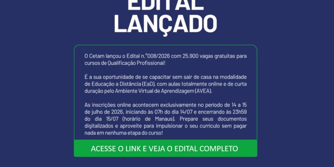 Edital de Cursos CETAM 008.2026